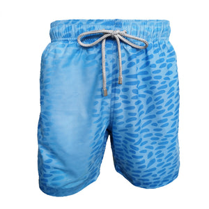 drippy™ Artist Print Blue Color-Changing Swim Trunks