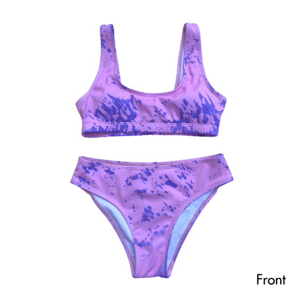 drippy™ Purple-Blue Color-Changing High Waisted Bikini